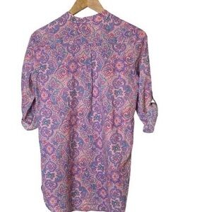GAP Pink and Purple Paisley Long Sleeve Dress